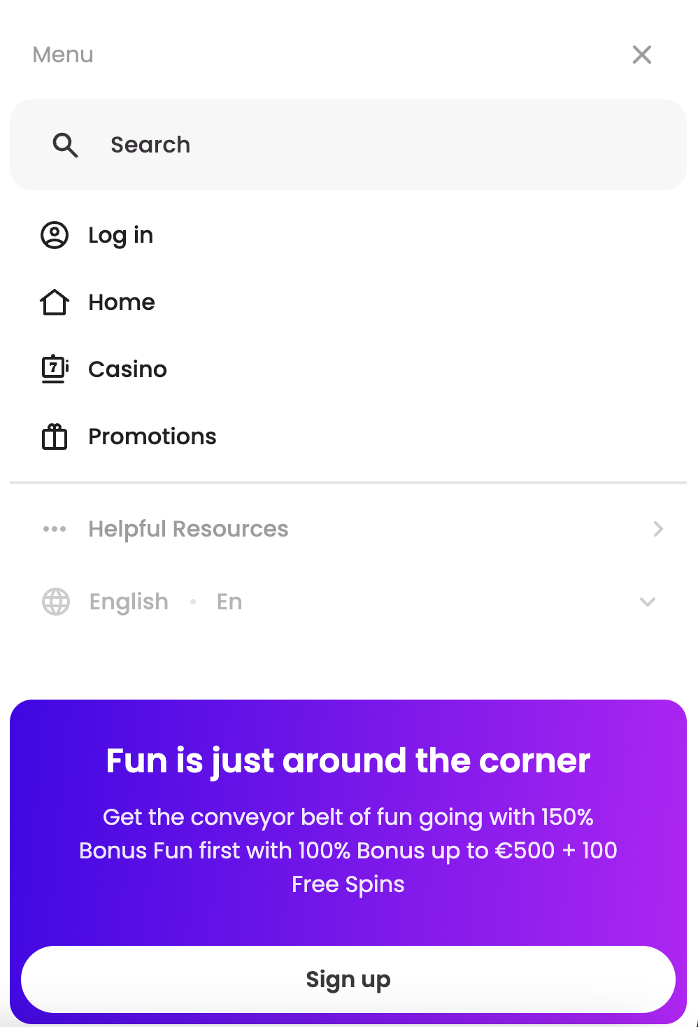 Trickz' mobile menu